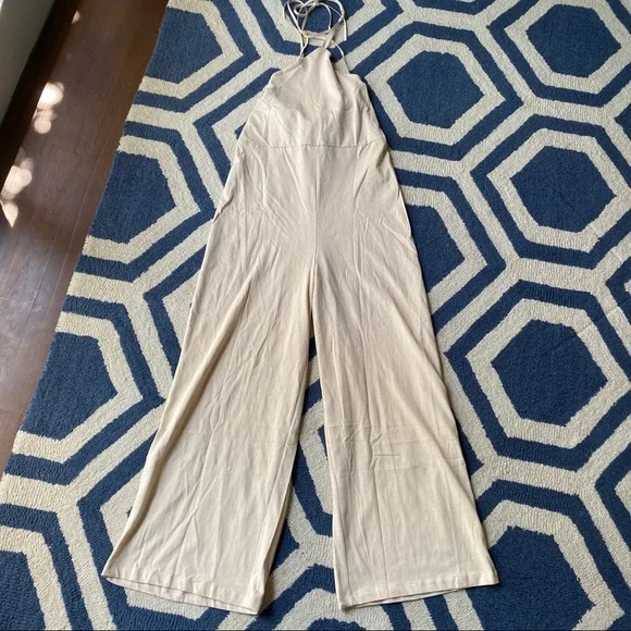 🐚 ZARA TAN BACK TIE JUMPSUIT! - Picture 6 of 16
